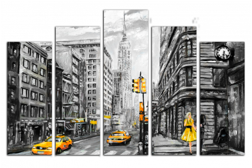 Модульная картина Рисунок Нью-йорк